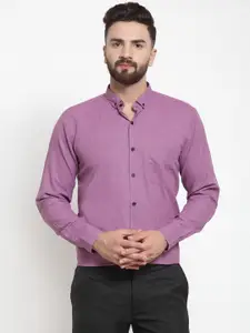 JAINISH Men Purple Classic Slim Fit Solid Formal Shirt