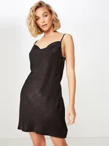 COTTON ON Women Solid Black Sheath Dress