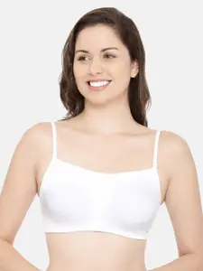Enamor Women White Cami Cotton Bra  Non-Padded Non Wired With Detachable Straps