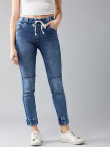 DOLCE CRUDO Women Blue Relaxed Fit Mid-Rise Clean Look Stretchable Jeans