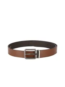 Red Tape Men Tan Brown Textured Leather Belt