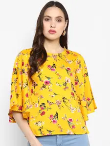 One Femme Women Yellow Printed A-Line Top