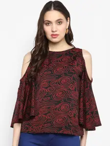 One Femme Women Red Printed A-Line Top