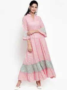 Get Glamr Women Pink Printed Maxi Dress