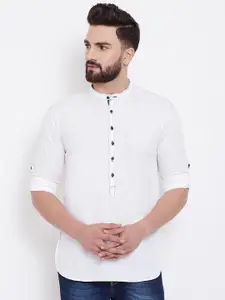 even Men White Solid Straight Kurta