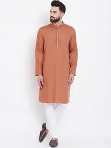 even Men Coral Woven Design Straight Kurta