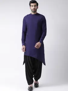 KISAH Men Blue Solid Kurta with Patiala