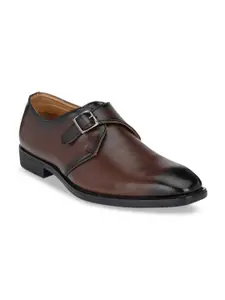 Prolific Men Brown Solid Formal Monk Shoes
