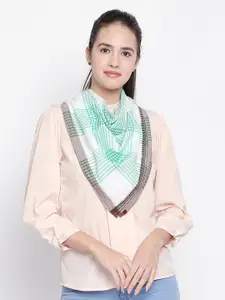 Style Quotient Women Green & White Checked Scarf