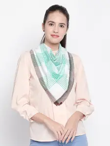 Style Quotient Women Green & White Checked Scarf