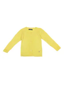 Allen Solly Junior Girls Yellow Solid Sweater
