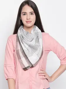 Style Quotient Women Grey & White Checked Scarf