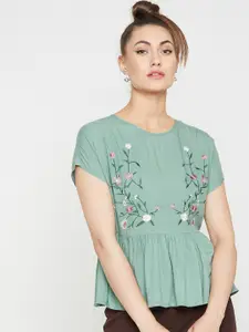 Marie Claire Women Green Printed Top