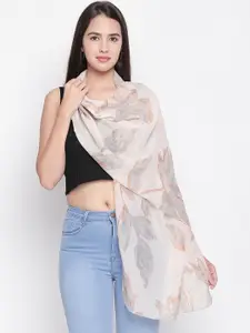 Style Quotient Peach-Coloured Printed Scarf
