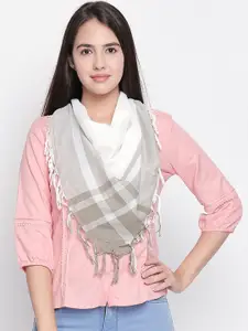 Style Quotient Off-White & Grey Scarf