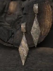 Mali Fionna Gold-Toned Triangular Drop Earrings