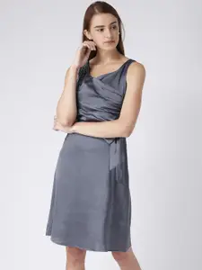 KASSUALLY Women Embellished Grey Fit and Flare Dress
