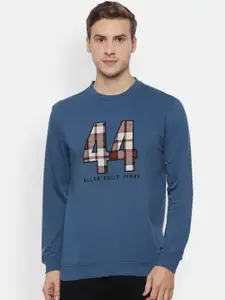 Allen Solly Sport Men Blue & Brown Printed Sweatshirt