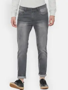 People Men Grey Regular Fit Mid-Rise Clean Look Stretchable Jeans