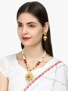 Adwitiya Collection Gold-Plated Antique Necklace