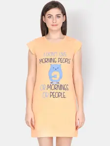 Klamotten Peach-Coloured Printed Sleep Shirt