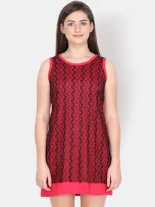 Klamotten Red & Black Embroidered Nightdress