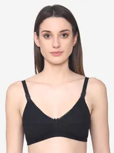 N-Gal Black Solid Non-Wired Non Padded Maternity Bra