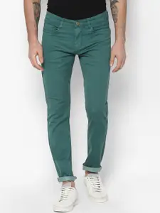 Urbano Fashion Men Green Slim Fit Mid-Rise Clean Look Stretchable Jeans