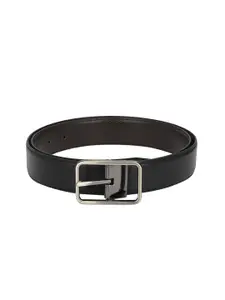 Calvadoss Men Black & Brown Textured Reversible Belt