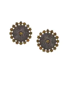 Silvermerc Designs Silver-Plated & Gold-Toned Oxidized Circular Studs