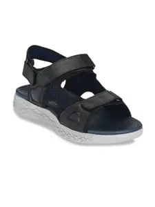 Delize Men Blue & Black Comfort Sandals
