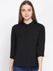 Annabelle by Pantaloons Women Black Regular Fit Solid Casual Shirt