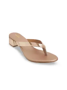Mochi Women Rose Gold Solid Sandals