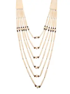 Bamboo Tree Jewels Cream-Coloured Multistrand Handcrafted Necklace