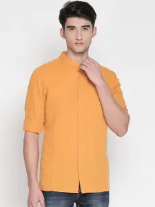 BYFORD by Pantaloons Men Mustard Yellow Regular Fit Solid Casual Shirt