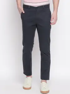 BYFORD by Pantaloons Men Navy Blue Regular Fit Solid Regular Trousers