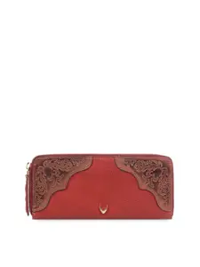 Hidesign Women Red & Brown Solid Zip Around Wallet