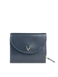 Hidesign Women Blue Solid Leather Two Fold Wallet