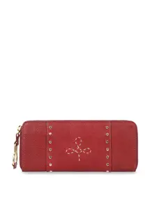Hidesign Women Red Solid Leather Zip Around Wallet