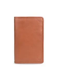 Hidesign Men Tan & Brown Textured Leather Passport Holder
