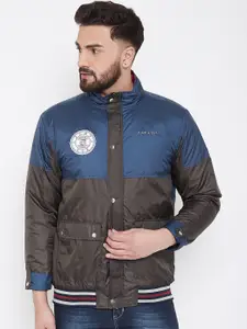 JUMP USA Men Navy Blue Colourblocked Puffer Jacket