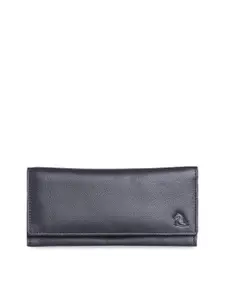 Kara Women Black Leather Solid Two Fold Wallet