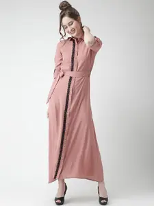 KASSUALLY Women Pink Solid Maxi Dress