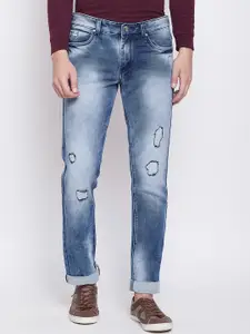 Duke Men Blue Regular Fit Mid-Rise Mildly Distressed Jeans