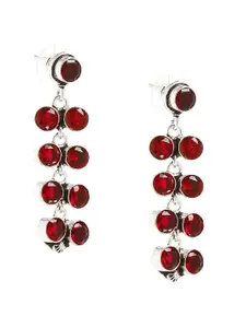Bamboo Tree Jewels Red Handcrafted Contemporary Drop Earrings