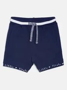 MINI KLUB Boys Navy Blue Printed Regular Fit Regular Shorts