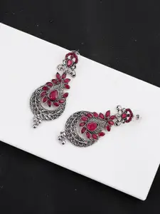 Silvermerc Designs Silver-Plated & Red Classic Drop Earrings