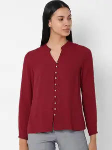Allen Solly Woman Maroon Shirt Style Top