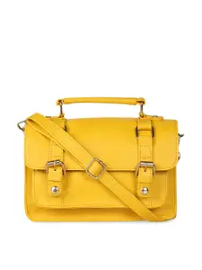 Bagsy Malone Yellow Solid Satchel