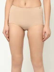 Da Intimo Women Beige Solid Seamless Medium Control Panty Shaper DIA-186